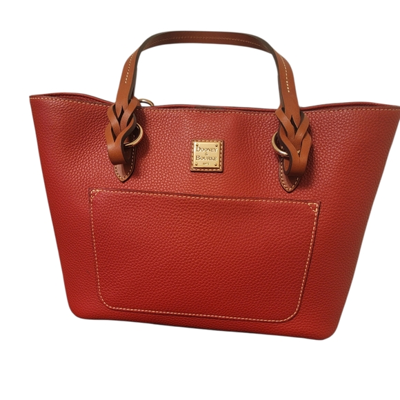 Dooney & Bourke Handbags - Dooney & Bourke Red Pebbled Leather Tote